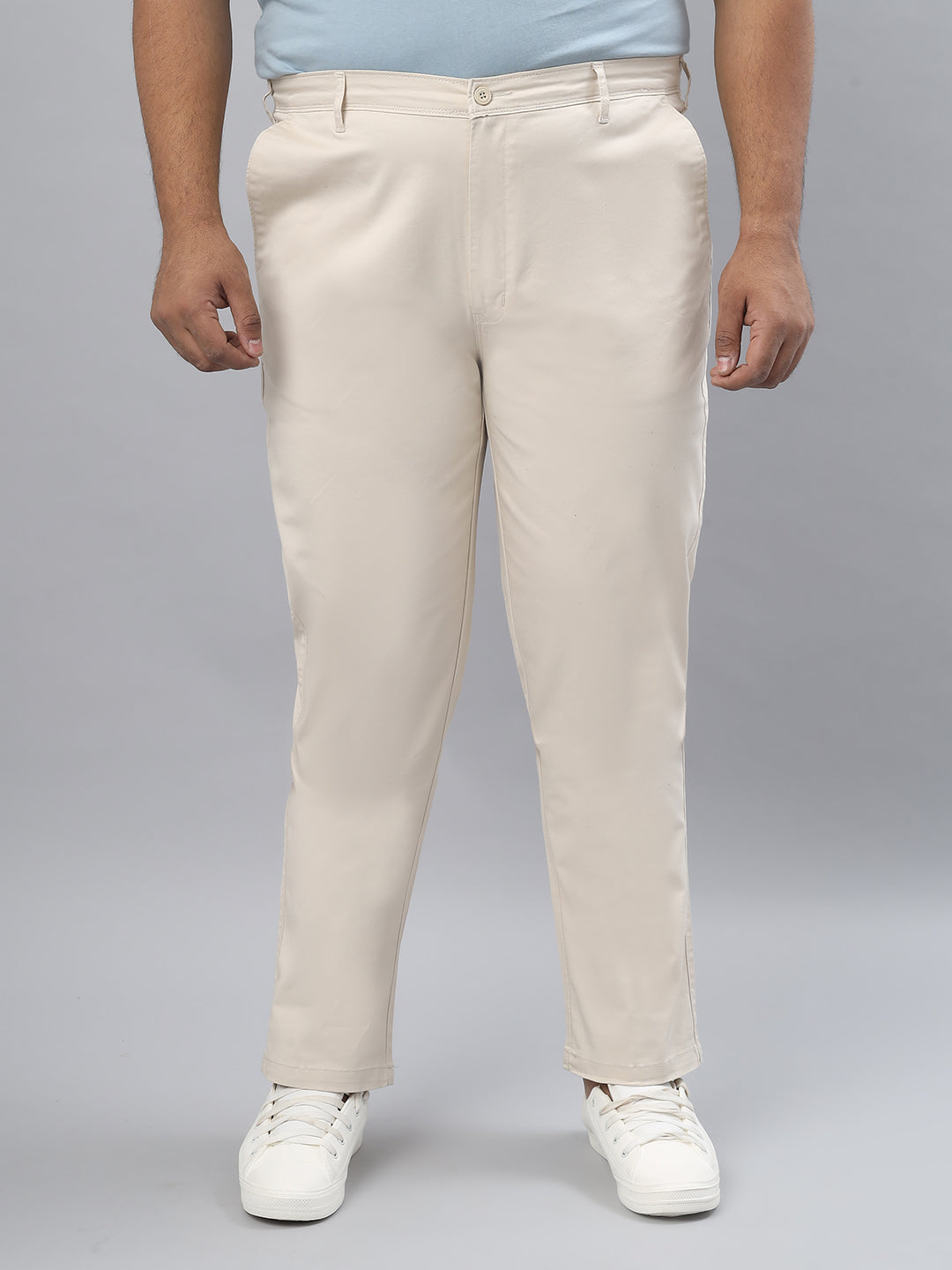 Men Plus Size Stretchable Straight Fit Casual Trousers ZU412
