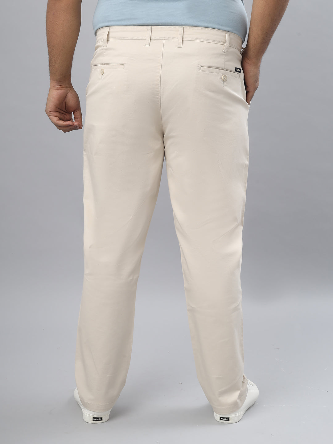 Men Plus Size Stretchable Straight Fit Casual Trousers ZU412