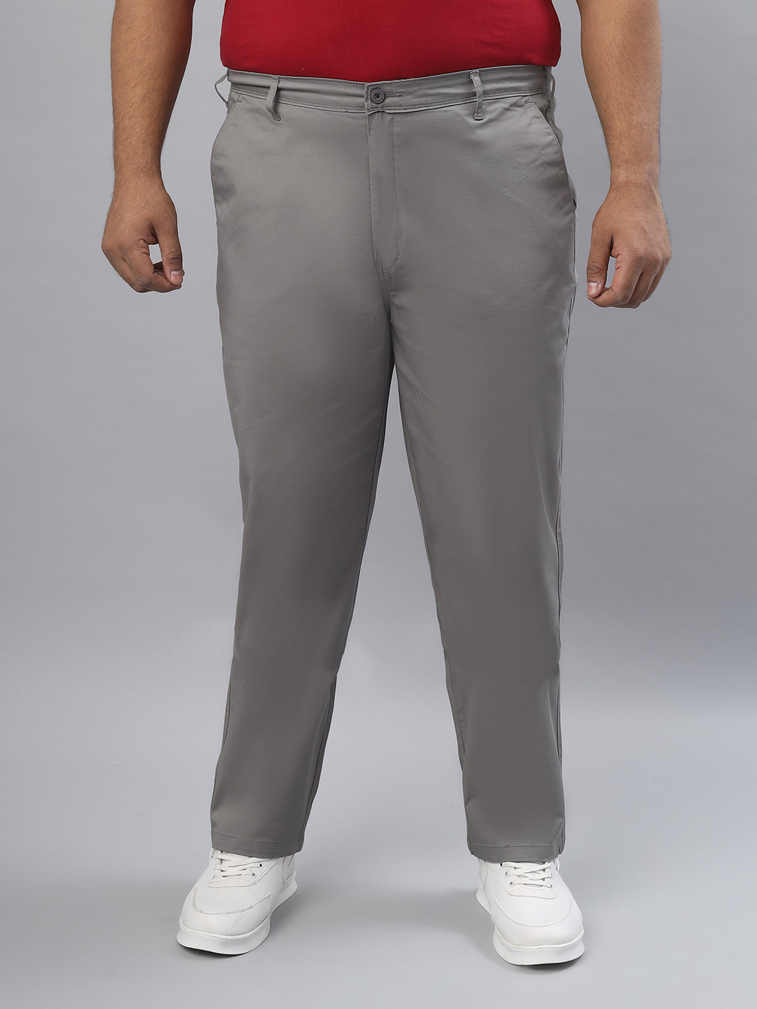 Men Plus Size Stretchable Straight Fit Casual Trousers ZU411