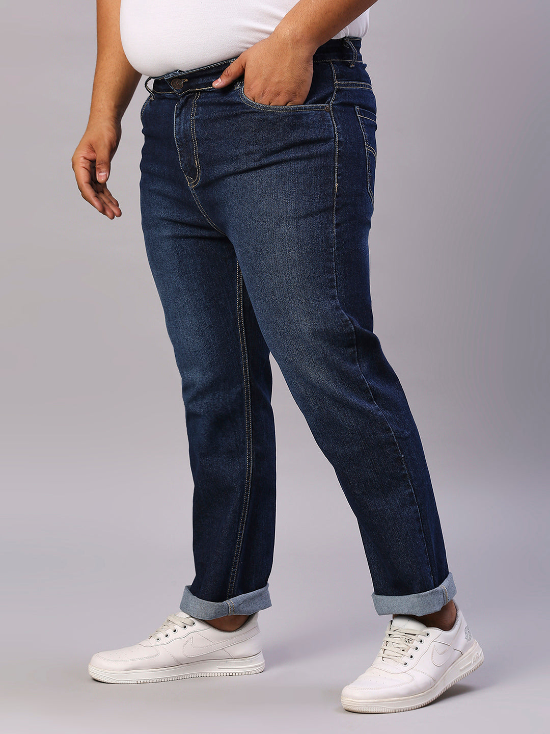 ZUSH CASUAL MEN'S PLUS SIZE STRECTCHABLE BLUE COLOR JEANS-ZU556