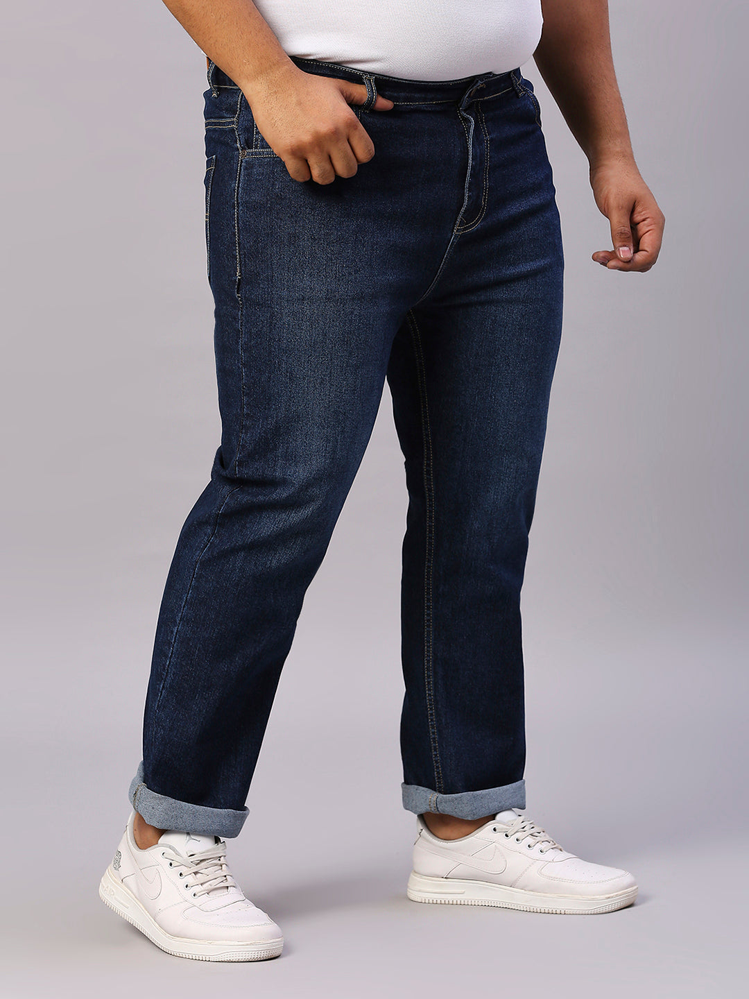 ZUSH CASUAL MEN'S PLUS SIZE STRECTCHABLE BLUE COLOR JEANS-ZU556