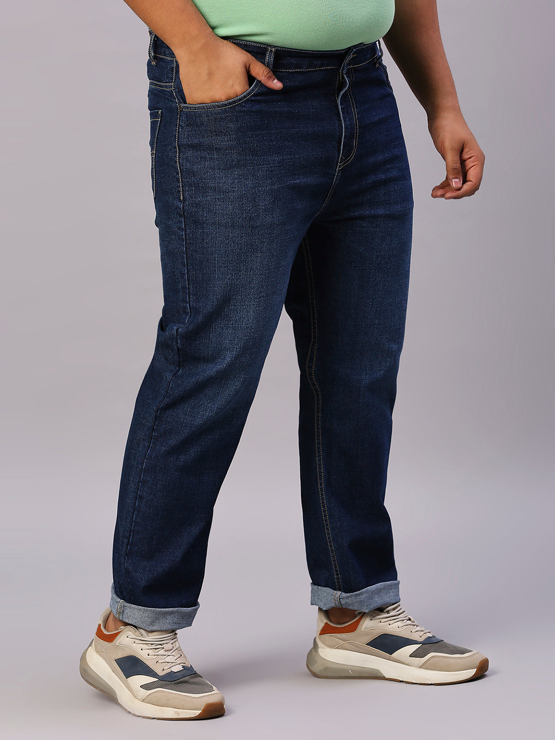 ZUSH CASUAL MEN'S PLUS SIZE STRECTCHABLE BLUE COLOR JEANS-ZU558