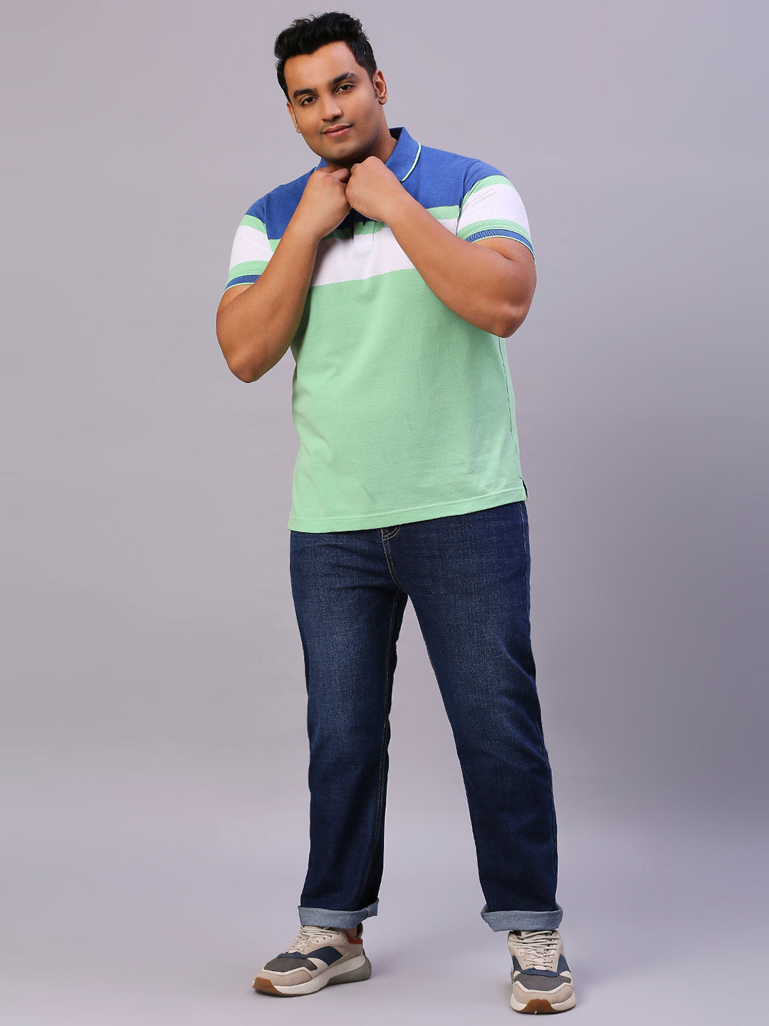 ZUSH CASUAL MEN'S PLUS SIZE STRECTCHABLE BLUE COLOR JEANS-ZU558