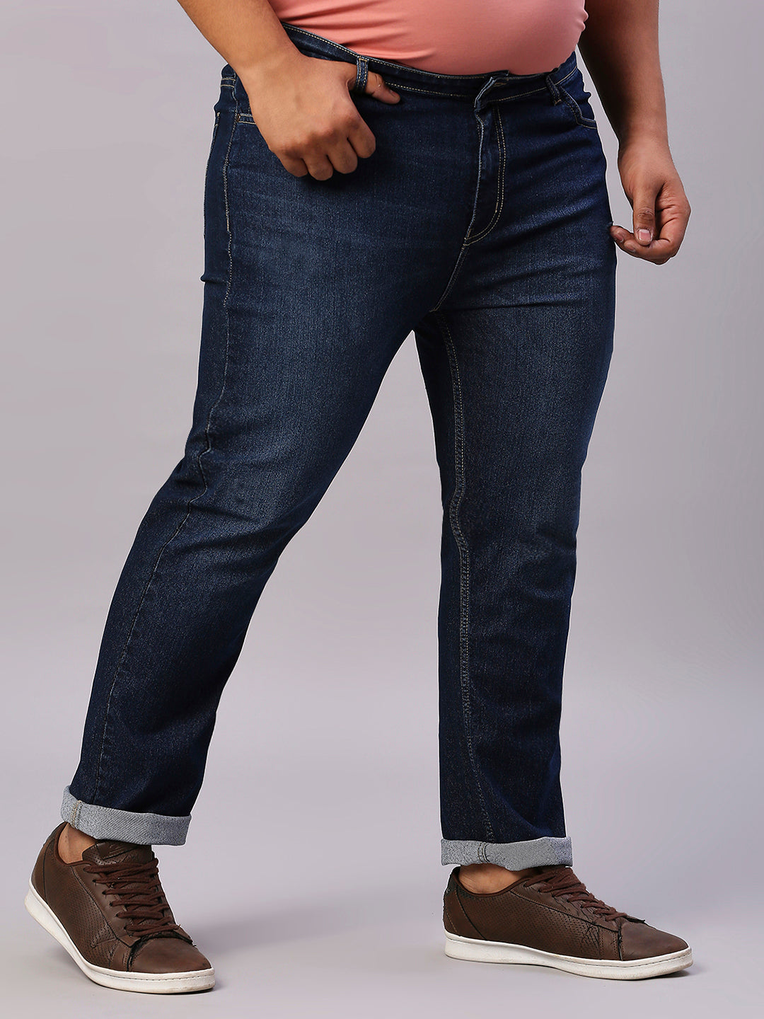 ZUSH CASUAL MEN'S PLUS SIZE STRECTCHABLE BLUE COLOR JEANS-ZU559