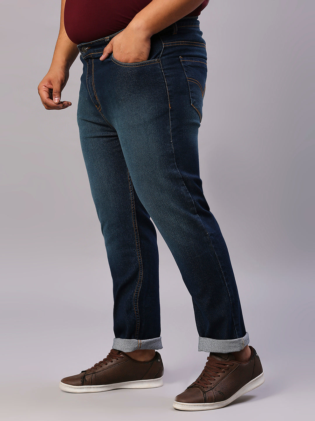 ZUSH CASUAL MEN'S PLUS SIZE STRECTCHABLE BLUE COLOR JEANS-ZU560