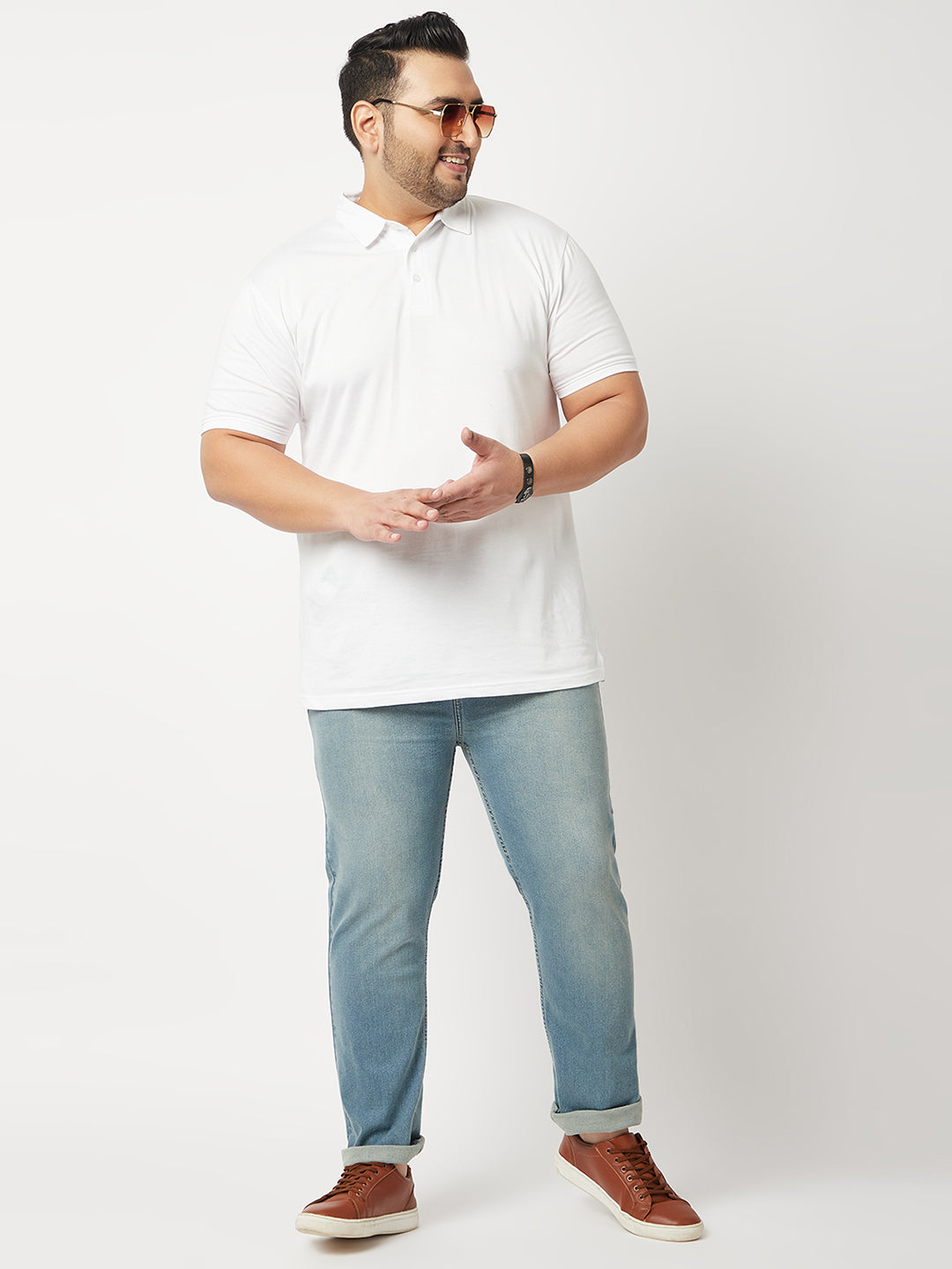 Zush Mens Blue Color Mid Rise Regular Fit Plus Size Stretchable Jeans-ZU537