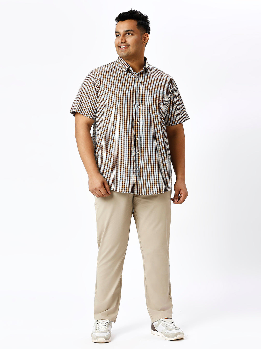 Men Plus Size Stretchable Straight Fit Casual Trousers ZU405