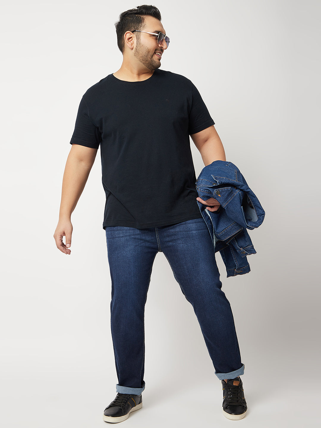 Zush Men's Plus Size stretchable Denim Jeans in Dark Blue color - Regular fit ZU543