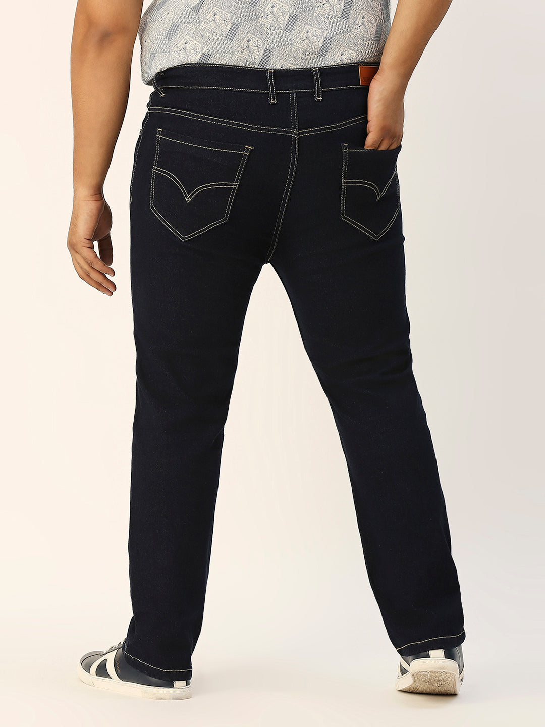 ZUSH CASUAL MEN'S PLUS SIZE STRECTCHABLE DARK BLUE COLOR JEANS-ZU548