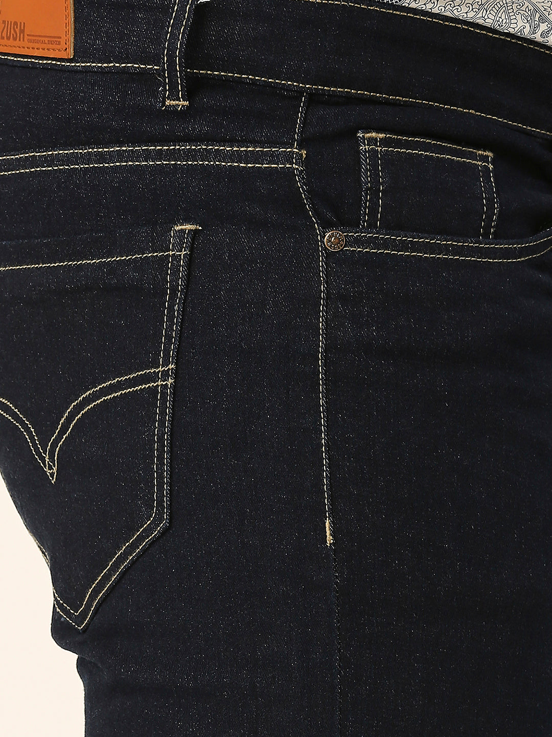 ZUSH CASUAL MEN'S PLUS SIZE STRECTCHABLE DARK BLUE COLOR JEANS-ZU548