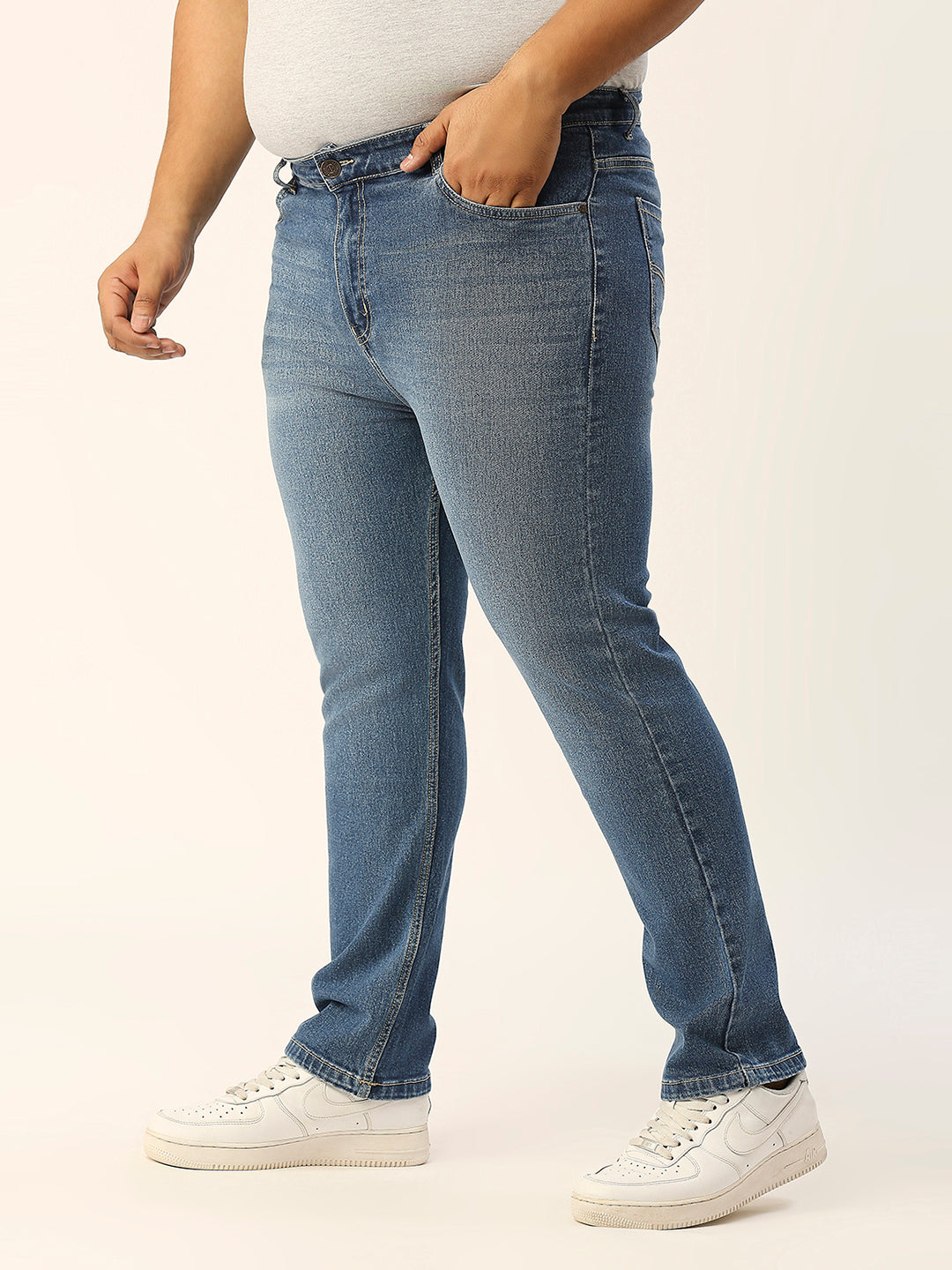 ZUSH CASUAL MEN'S PLUS SIZE STRECTCHABLE BLUE COLOR JEANS-ZU550