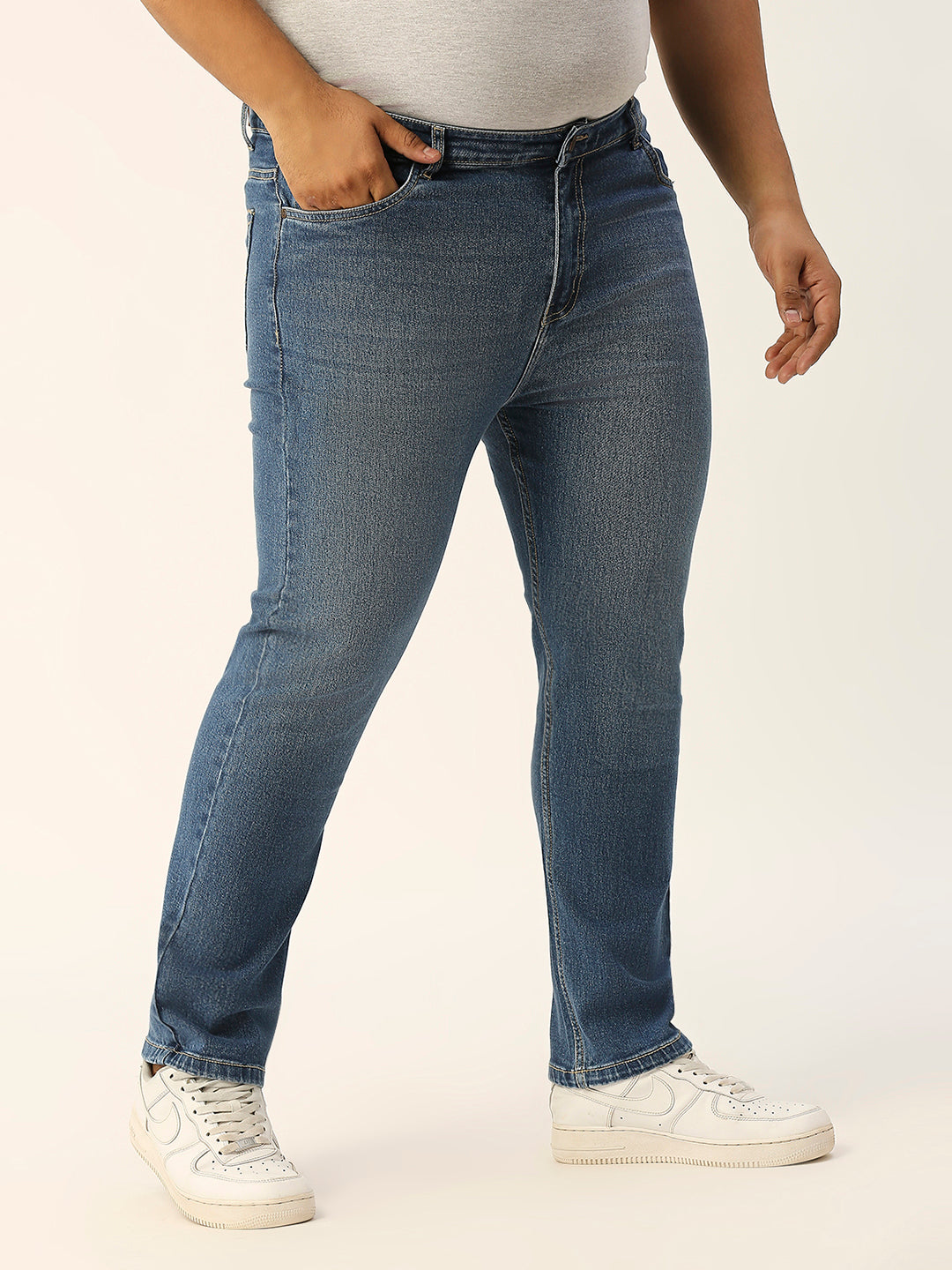 ZUSH CASUAL MEN'S PLUS SIZE STRECTCHABLE BLUE COLOR JEANS-ZU550