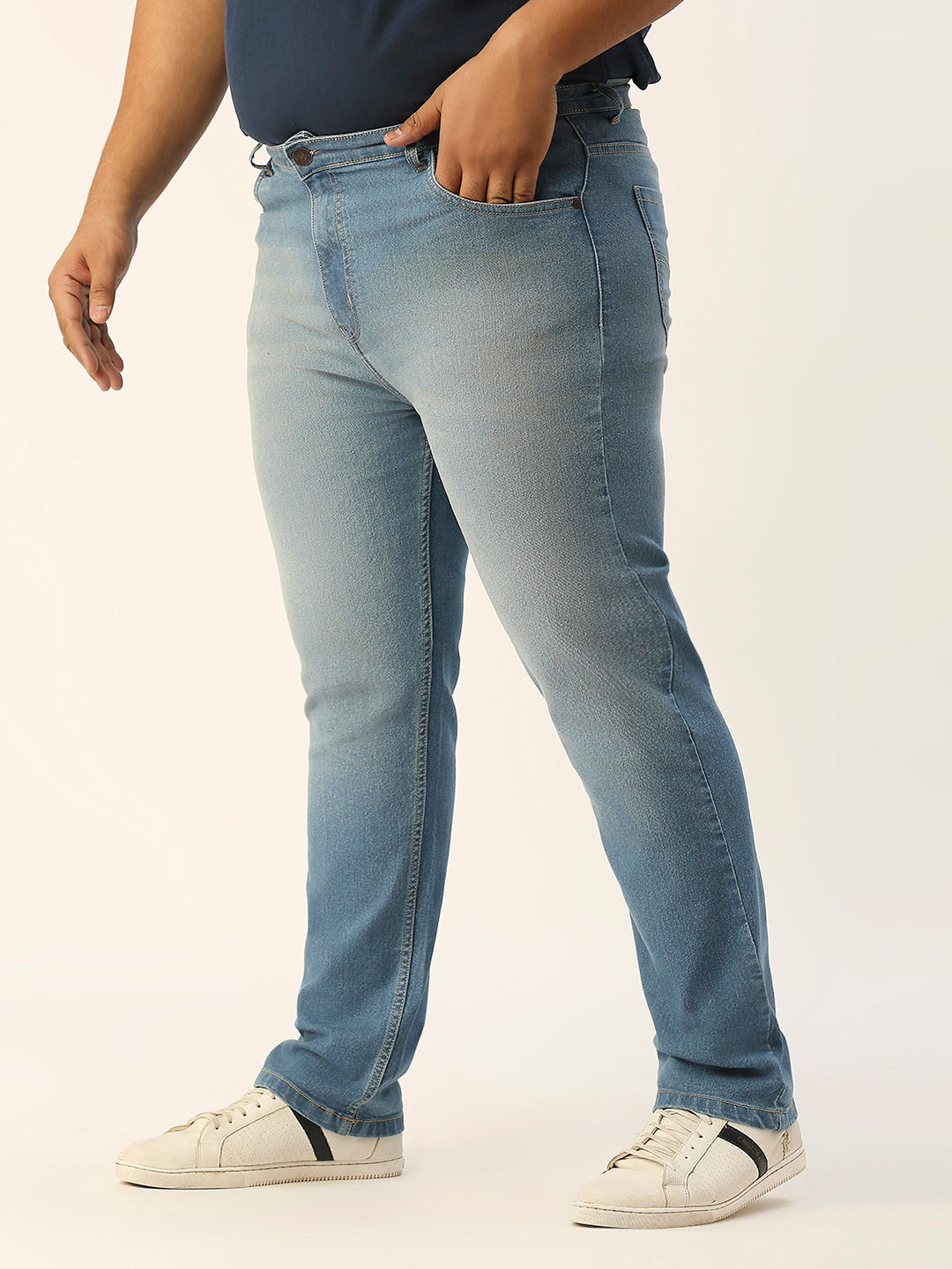 ZUSH CASUAL MEN'S PLUS SIZE STRECTCHABLE LIGHT BLUE COLOR JEANS-ZU551