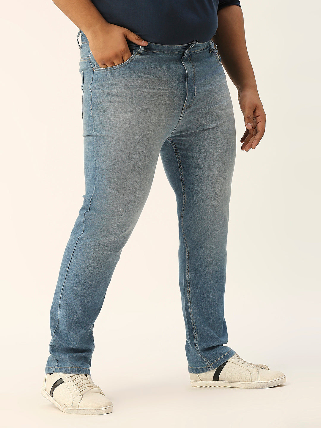 ZUSH CASUAL MEN'S PLUS SIZE STRECTCHABLE LIGHT BLUE COLOR JEANS-ZU551
