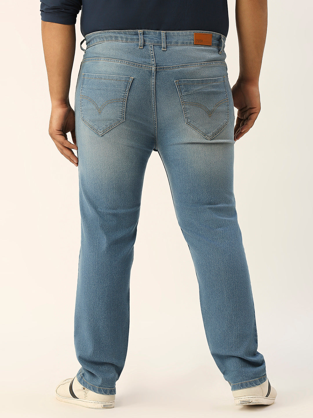 ZUSH CASUAL MEN'S PLUS SIZE STRECTCHABLE LIGHT BLUE COLOR JEANS-ZU551