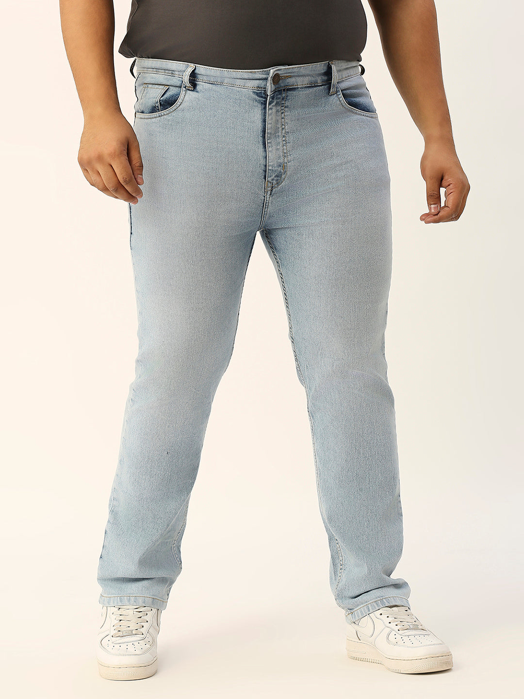 ZUSH CASUAL MEN'S PLUS SIZE STRECTCHABLE LIGHT BLUE COLOR JEANS-ZU552