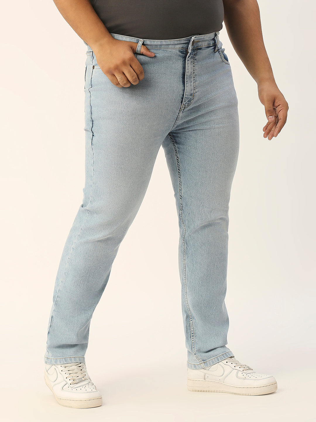 ZUSH CASUAL MEN'S PLUS SIZE STRECTCHABLE LIGHT BLUE COLOR JEANS-ZU552