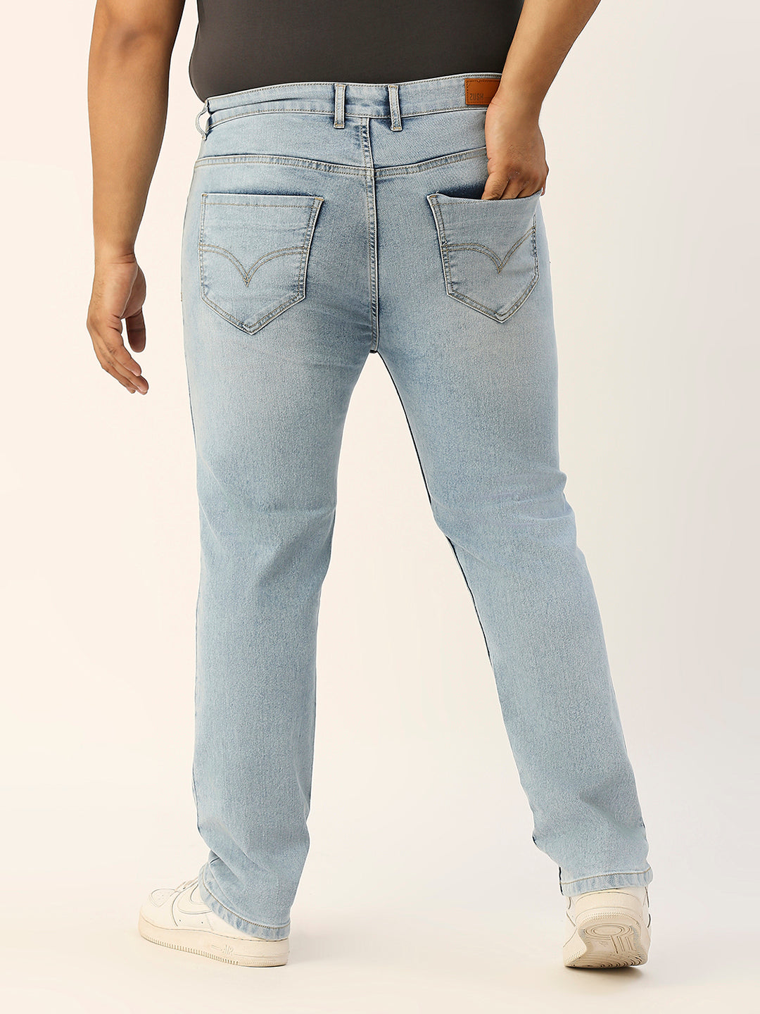 ZUSH CASUAL MEN'S PLUS SIZE STRECTCHABLE LIGHT BLUE COLOR JEANS-ZU552