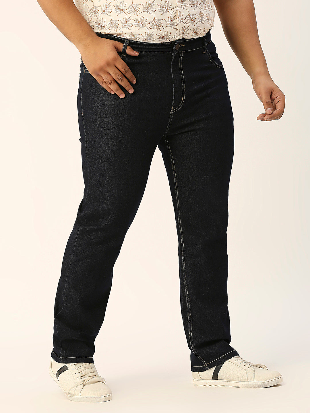 ZUSH CASUAL MEN'S PLUS SIZE STRECTCHABLE DARK BLUE COLOR JEANS-ZU553