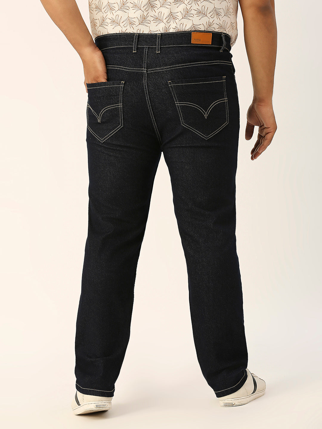 ZUSH CASUAL MEN'S PLUS SIZE STRECTCHABLE DARK BLUE COLOR JEANS-ZU553