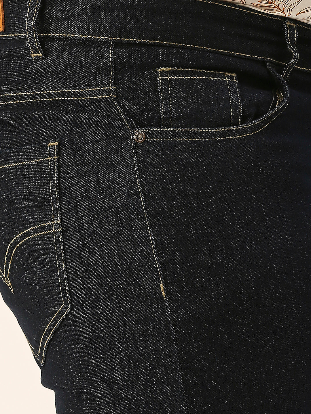 ZUSH CASUAL MEN'S PLUS SIZE STRECTCHABLE DARK BLUE COLOR JEANS-ZU553