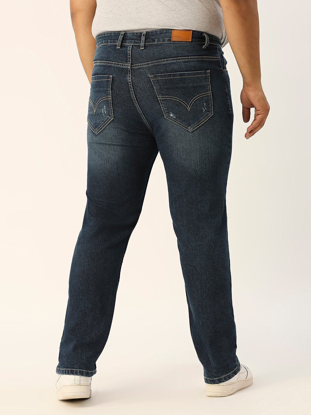 ZUSH CASUAL MEN'S PLUS SIZE STRECTCHABLE DARK BLUE COLOR JEANS-ZU554