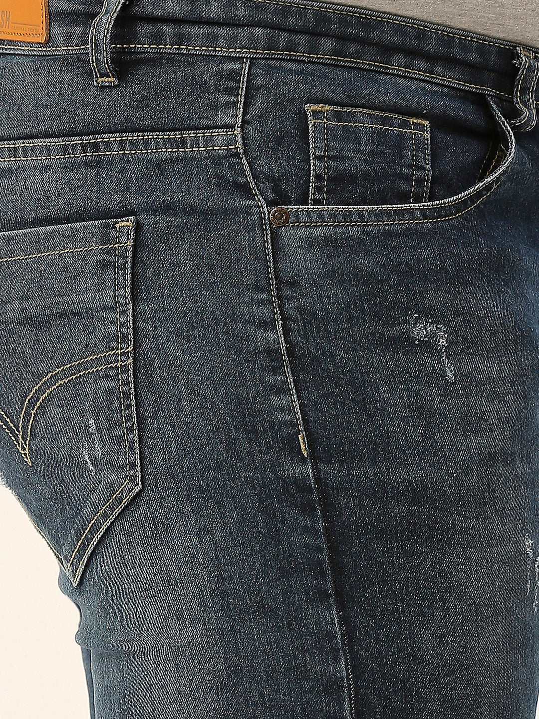 ZUSH CASUAL MEN'S PLUS SIZE STRECTCHABLE DARK BLUE COLOR JEANS-ZU554