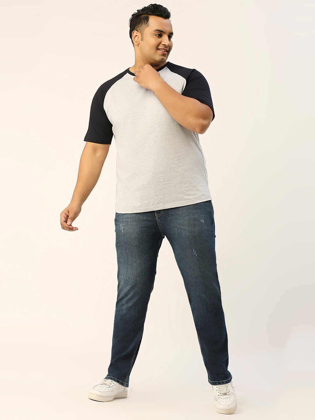 ZUSH CASUAL MEN'S PLUS SIZE STRECTCHABLE DARK BLUE COLOR JEANS-ZU554