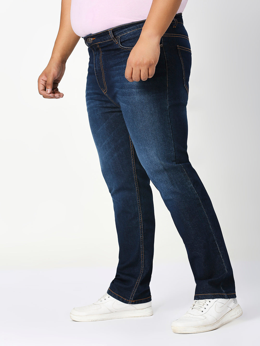 Zush Regular fit Casual Plus size Stretchable Cotton Blend Dark blue color jeans for men's-ZU566