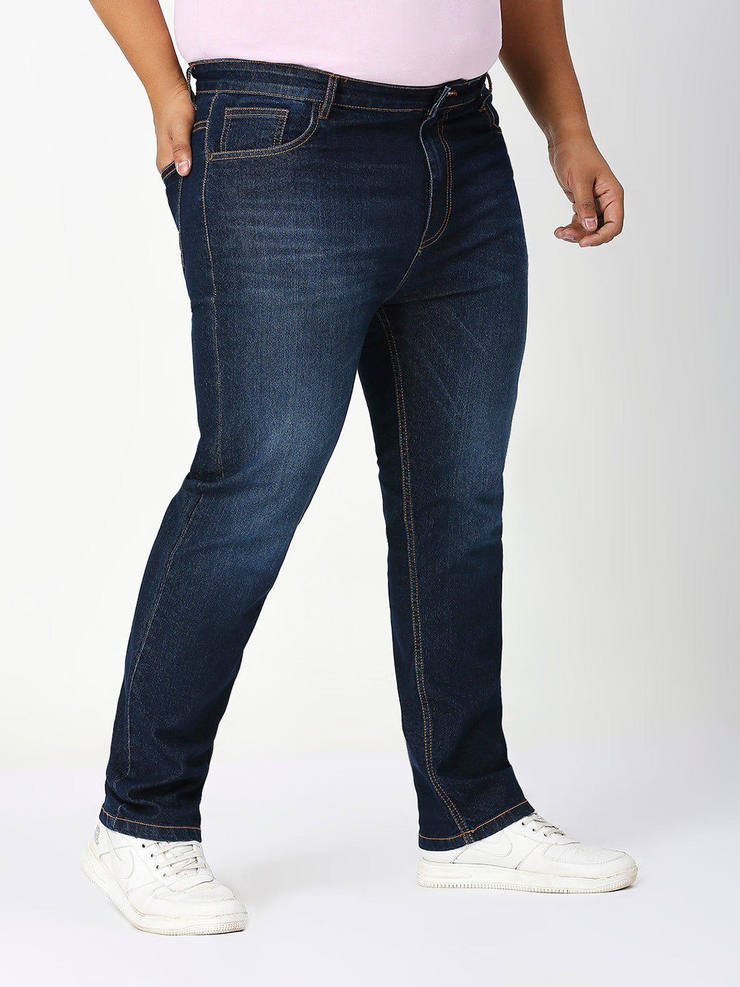 Zush Regular fit Casual Plus size Stretchable Cotton Blend Dark blue color jeans for men's-ZU566