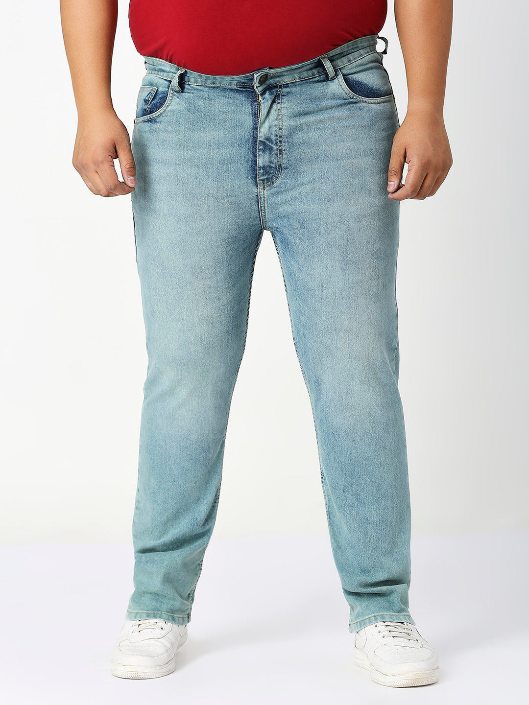 Zush Men's Stretchable Casual stylish Regular fit Light Blue color Denim-ZU571