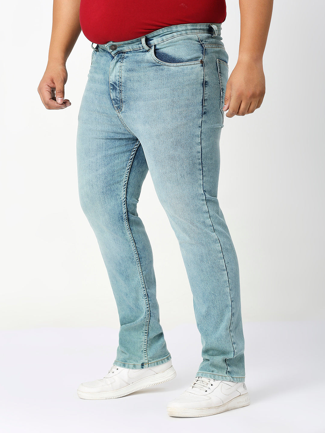 Zush Men's Stretchable Casual stylish Regular fit Light Blue color Denim-ZU571
