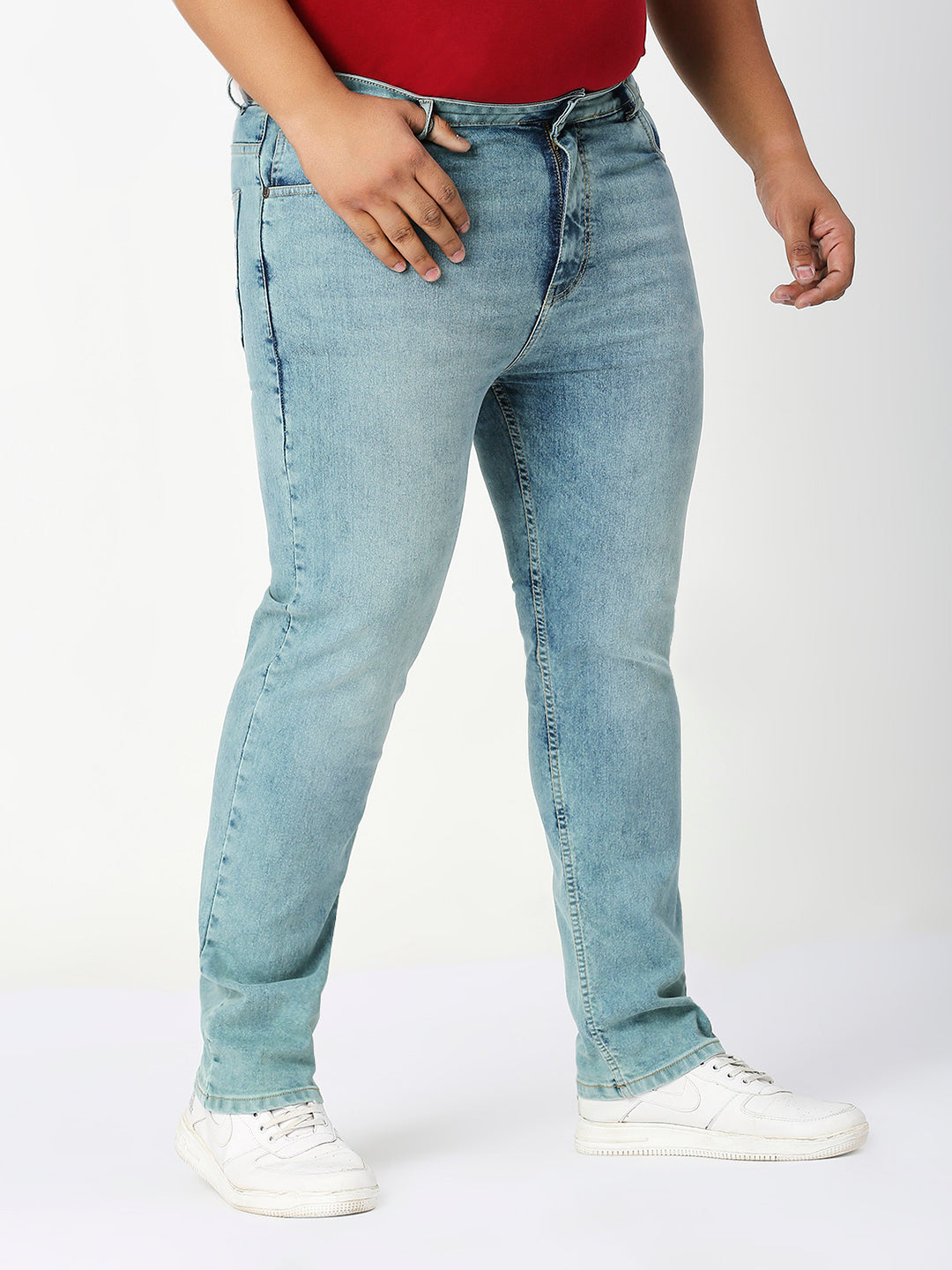 Zush Men's Stretchable Casual stylish Regular fit Light Blue color Denim-ZU571