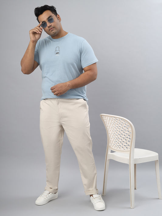 Men Plus Size Stretchable Straight Fit Casual Trousers ZU412