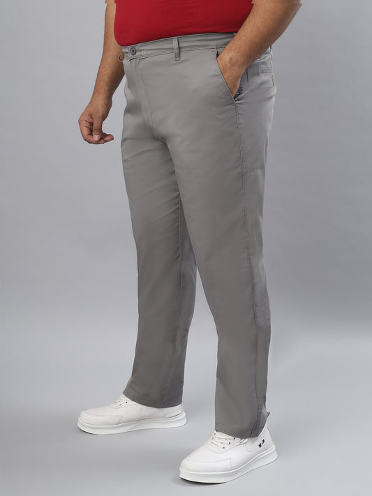 Men Plus Size Stretchable Straight Fit Casual Trousers ZU411