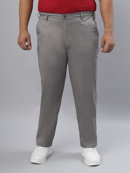Men Plus Size Stretchable Straight Fit Casual Trousers ZU411