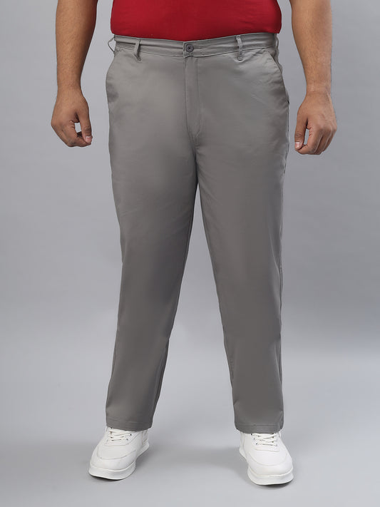 Men Plus Size Stretchable Straight Fit Casual Trousers ZU411