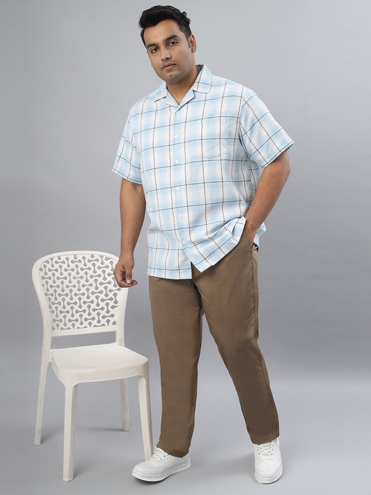 Men Plus Size Stretchable Straight Fit Casual Trousers ZU409