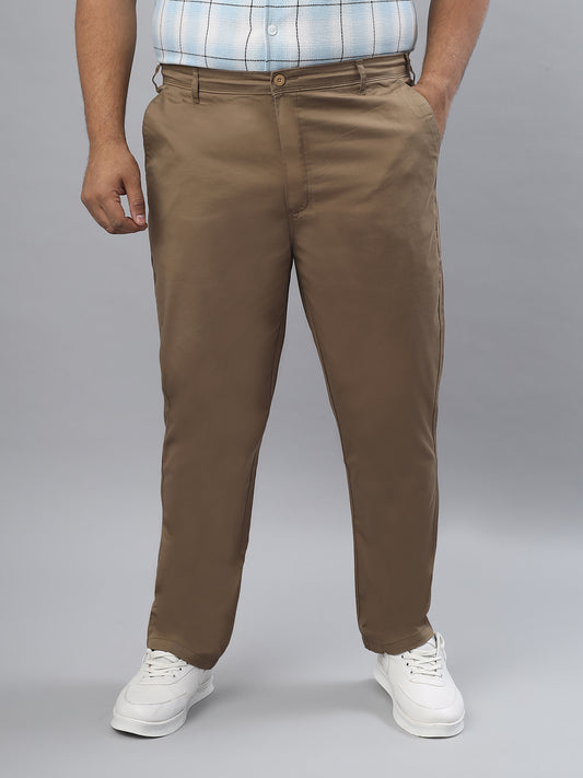 Men Plus Size Stretchable Straight Fit Casual Trousers ZU409