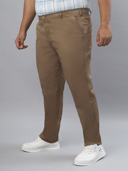 Men Plus Size Stretchable Straight Fit Casual Trousers ZU409