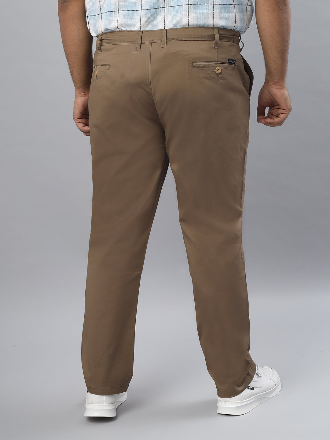 Men Plus Size Stretchable Straight Fit Casual Trousers ZU409