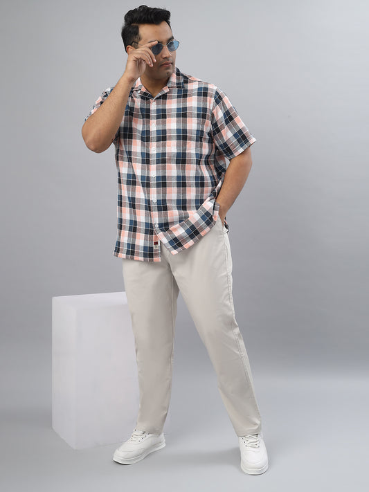 Men Plus Size Stretchable Straight Fit Casual Trousers ZU410