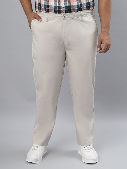 Men Plus Size Stretchable Straight Fit Casual Trousers ZU410