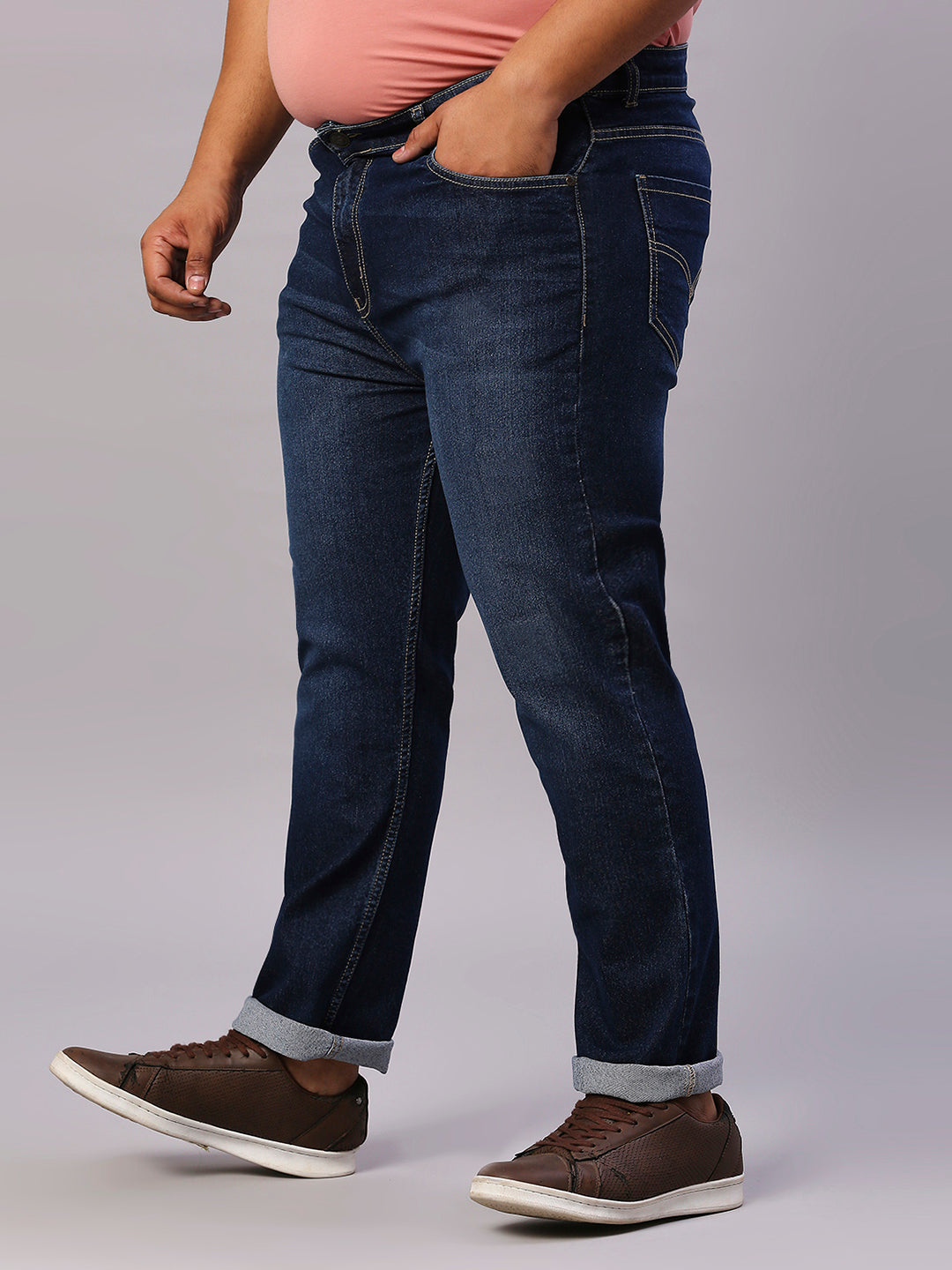 ZUSH CASUAL MEN'S PLUS SIZE STRECTCHABLE BLUE COLOR JEANS-ZU559