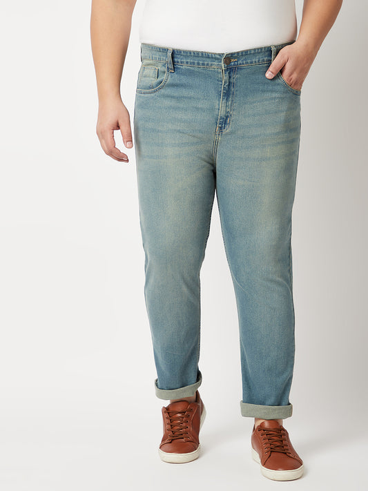 Zush Mens Plus Size Stretchable Blue Color Mid Rise Regular Fit  Jeans-ZU533