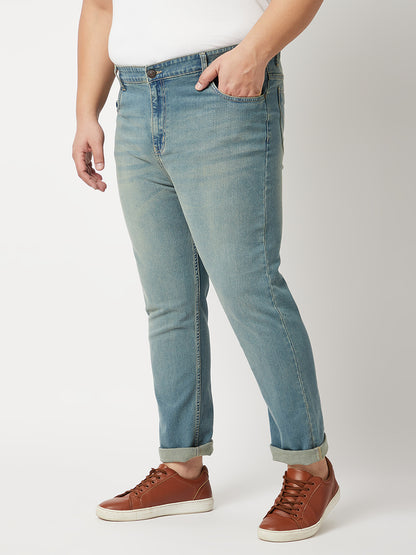 Zush Mens Plus Size Stretchable Blue Color Mid Rise Regular Fit  Jeans-ZU533