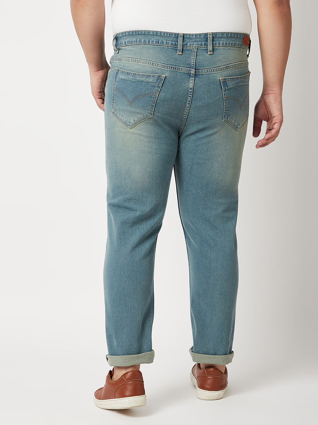 Zush Mens Plus Size Stretchable Blue Color Mid Rise Regular Fit  Jeans-ZU533