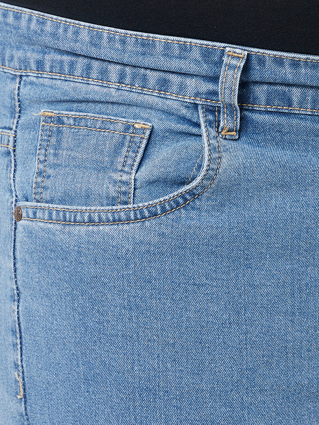 Zush Mens Regular Fit Blue Color Mid Rise Plus Size Stretchable Jeans-ZU535