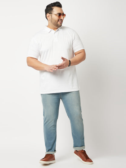 Zush Mens Blue Color Mid Rise Regular Fit Plus Size Stretchable Jeans-ZU537