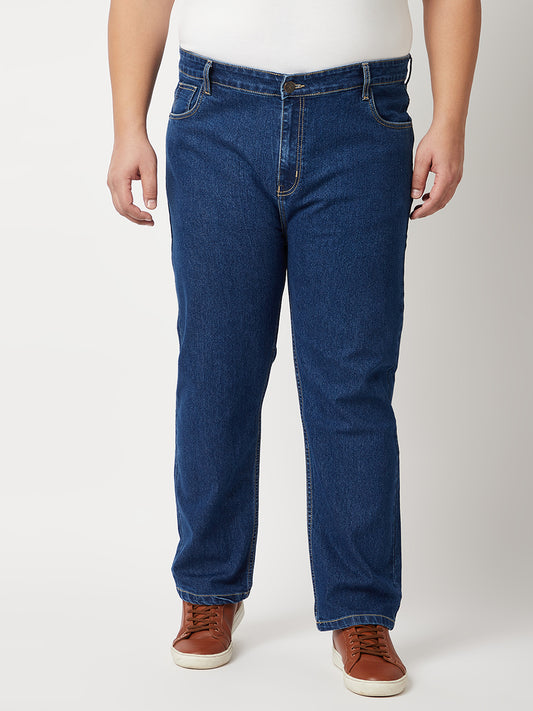 Zush Men's Plus Size stretchable Denim Jeans in Dark Blue color - Regular fit ZU540